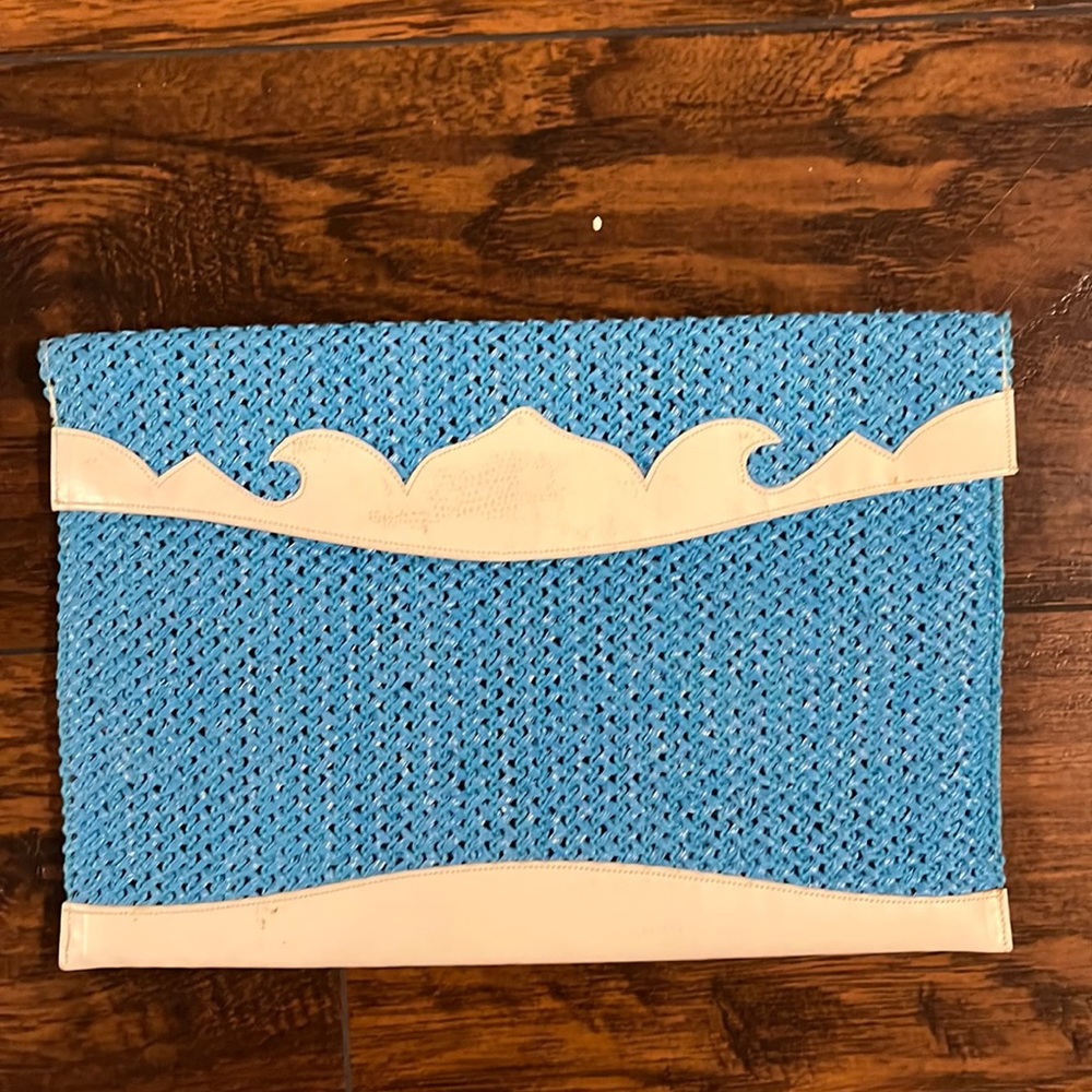 Charles Jourdan made in Paris clutch vibrant blue
